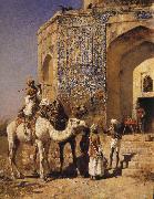 Edwin Lord Weeks The Old Blue-Tiled Mosque, Outside of Delhi, India oil painting